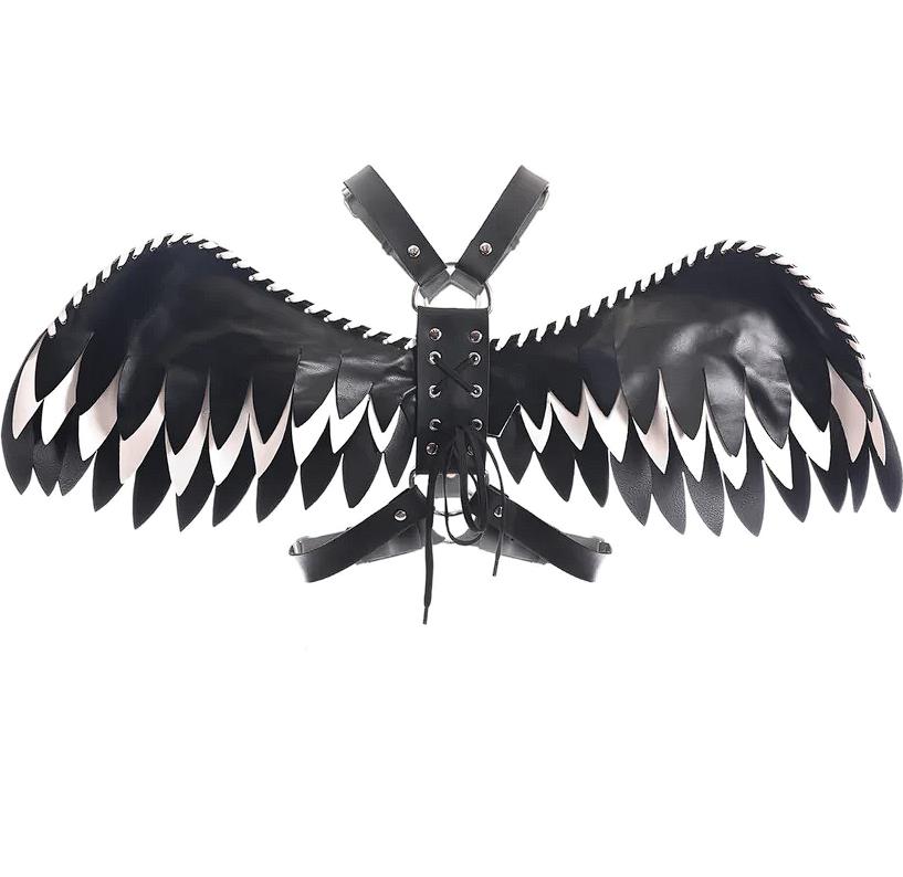 Black & White Layered Wing Body Harness