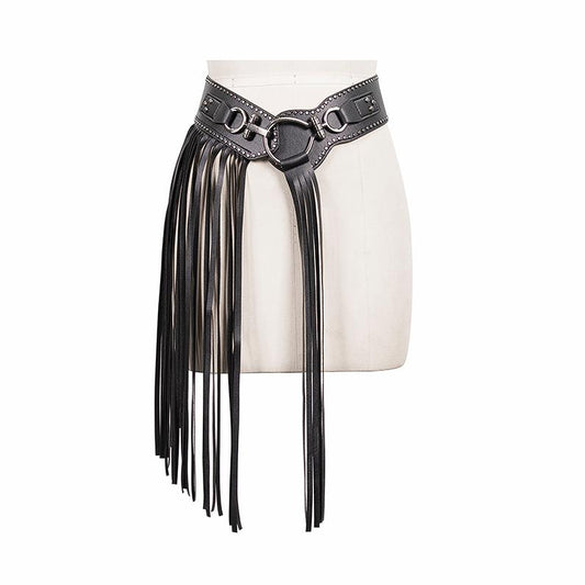 Leatherette Fringed Belt