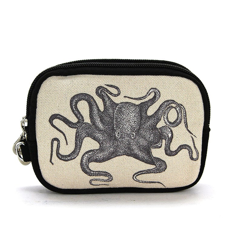 Vintage Print - Octopus Wristlet In Canvas Fabric