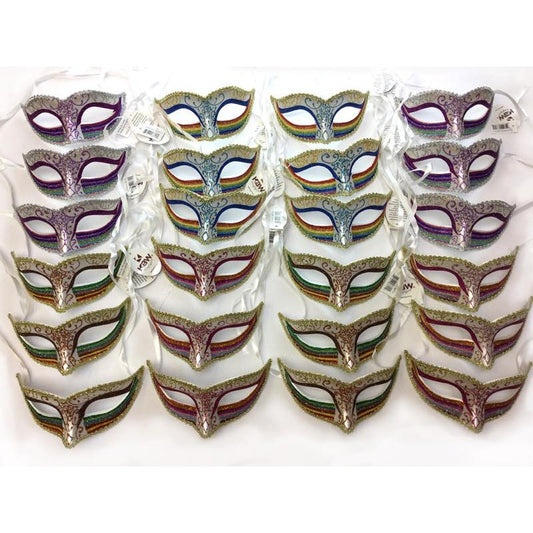 Rainbow Venetian Half Mask