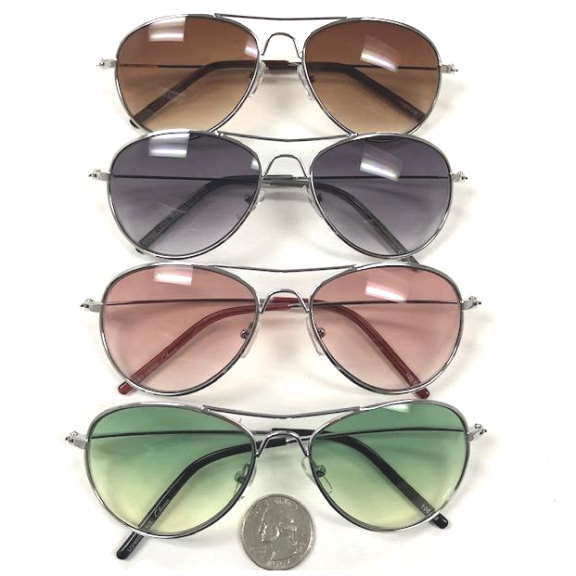 Aviators Silver Frames  Assorted Lens