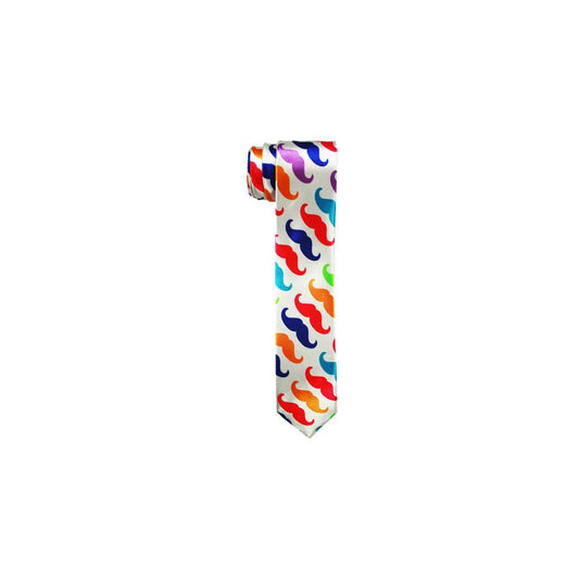 Mustache Patterned Slim Tie