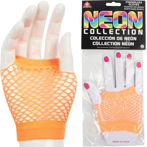 Neon Fishnet Fingerless Gloves