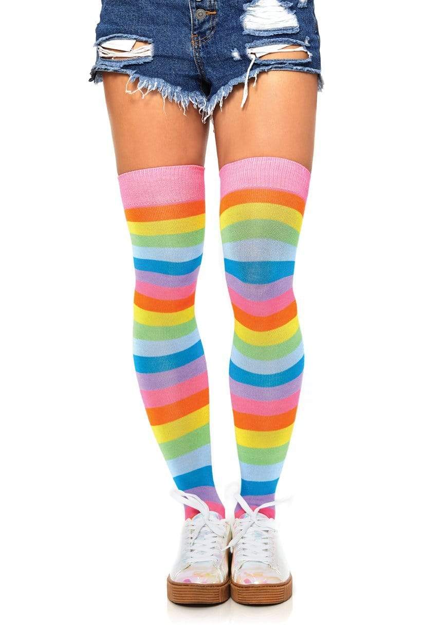 Acrylic Neon Rainbow Thigh Highs