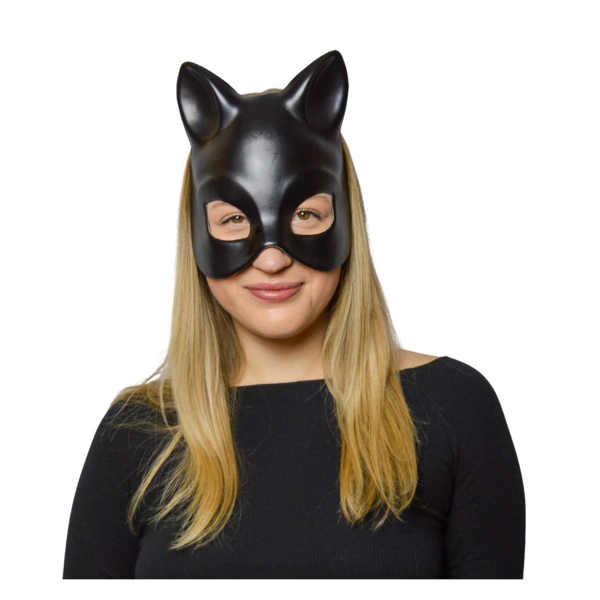 Leatherlike Black Cat Mask