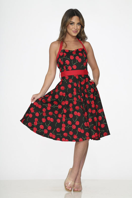 Cherry Dress in Black