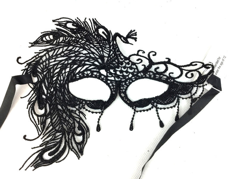 Black Lace Brocade Mask