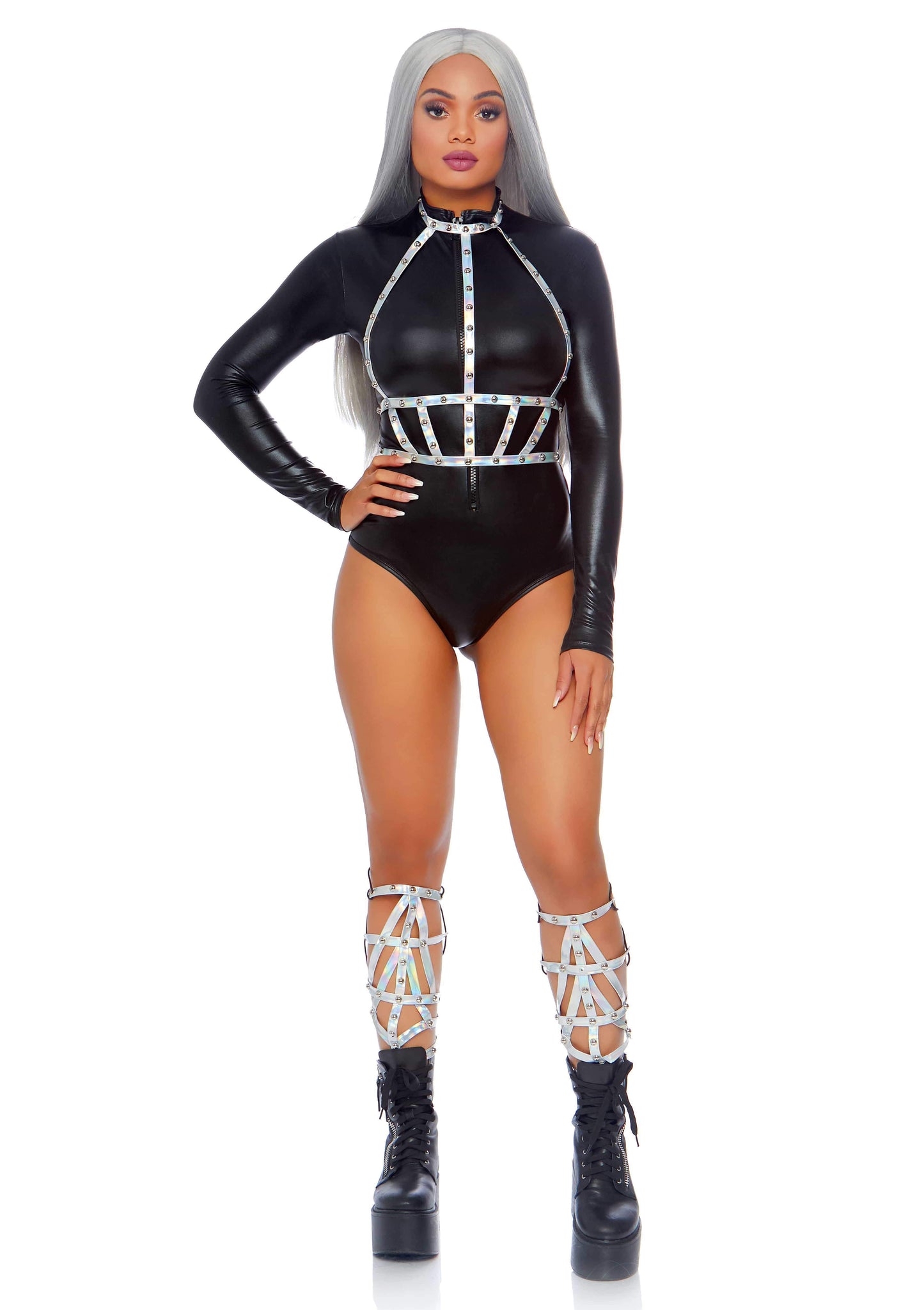 Iridescent Studded Body Harness