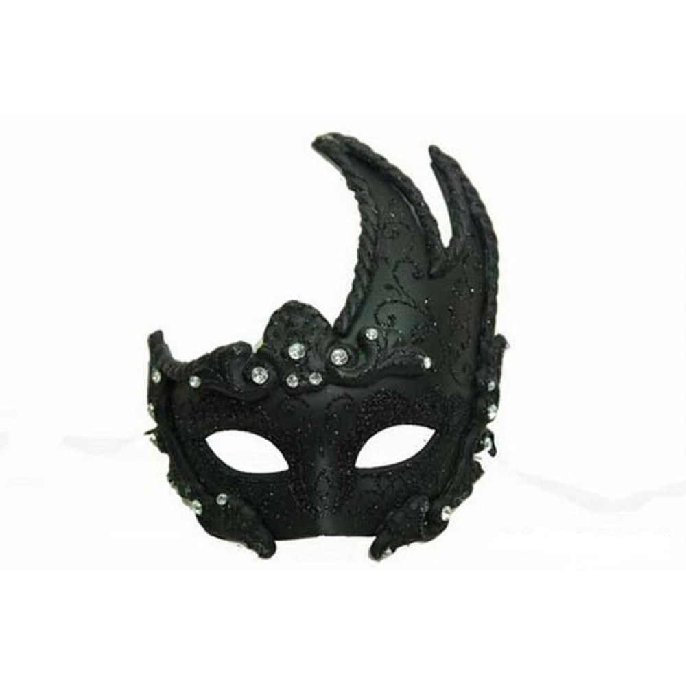 Black and Crystal Venetian Mask