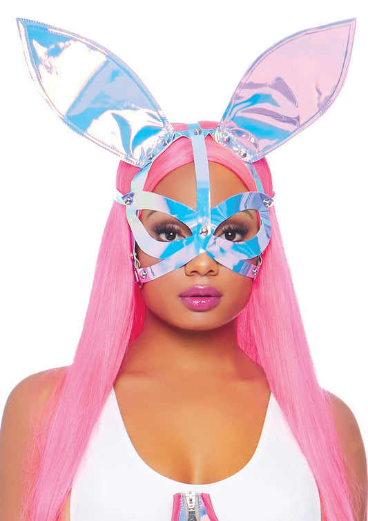 Holographic Bunny Ear Vinyl Mask