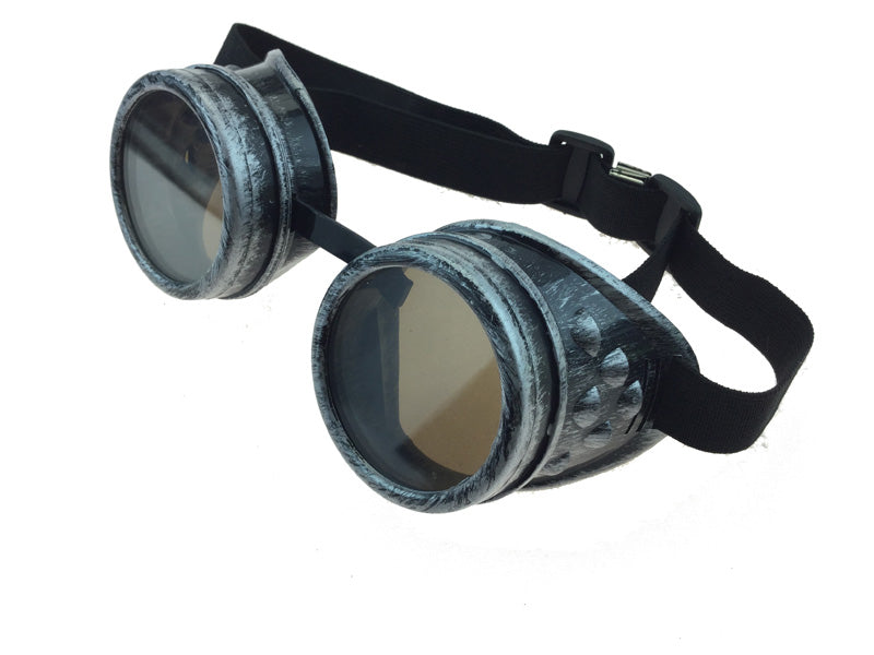 Steampunk Goggles Silver/Black