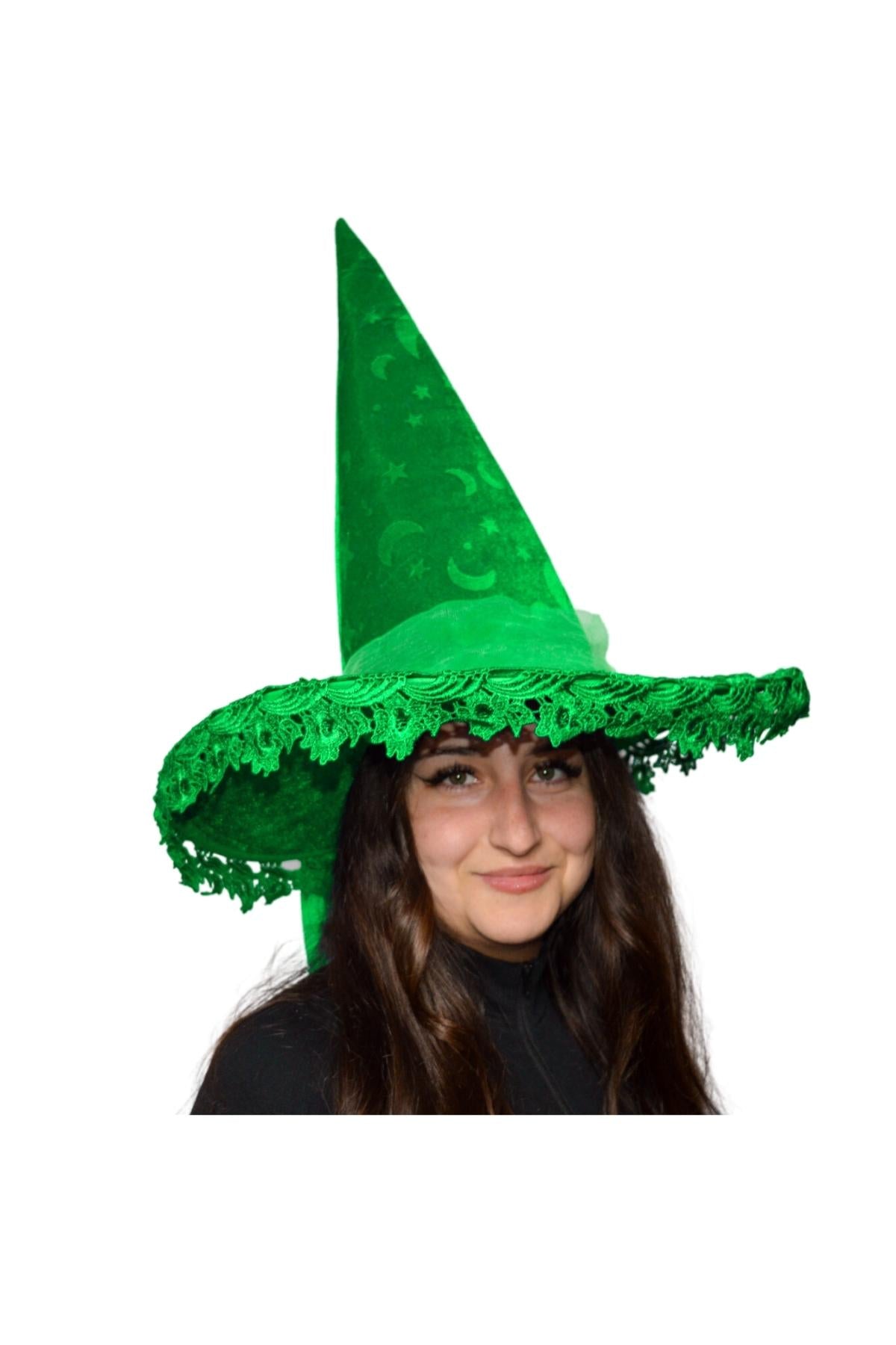 Moon and Stars Lace Witch Hat