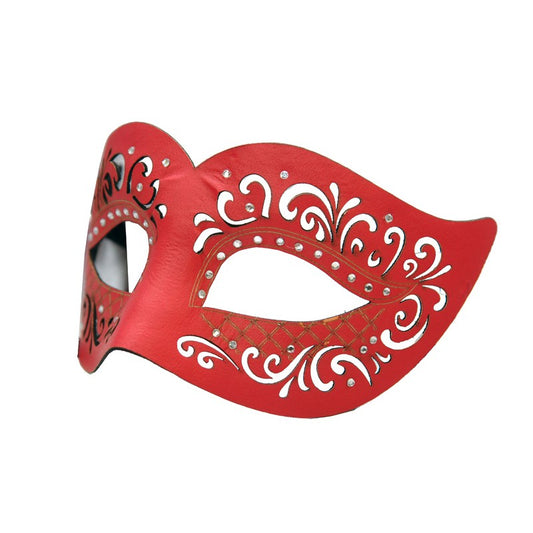 Red Leather Venetian Mask