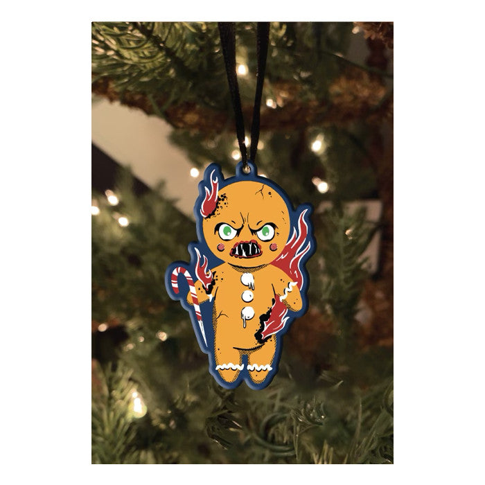 Gingerbread Man Metal Christmas Ornament