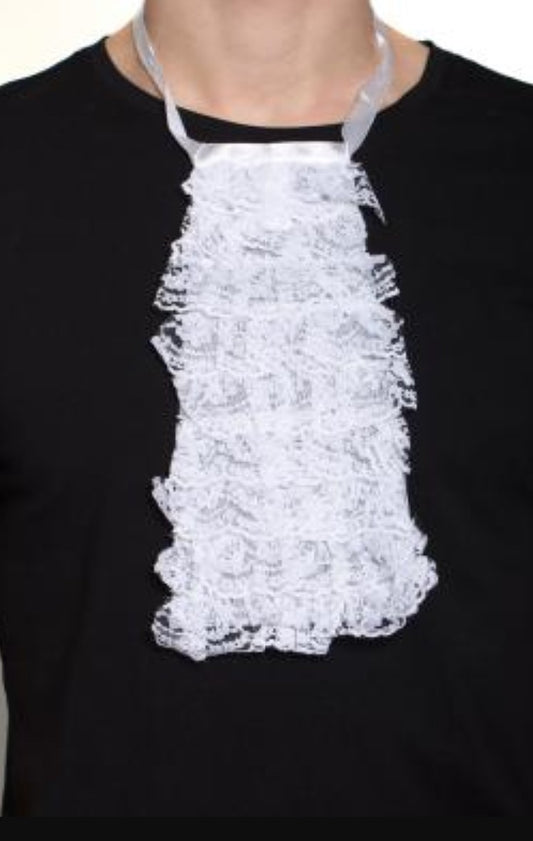 12" White Lace Jabot