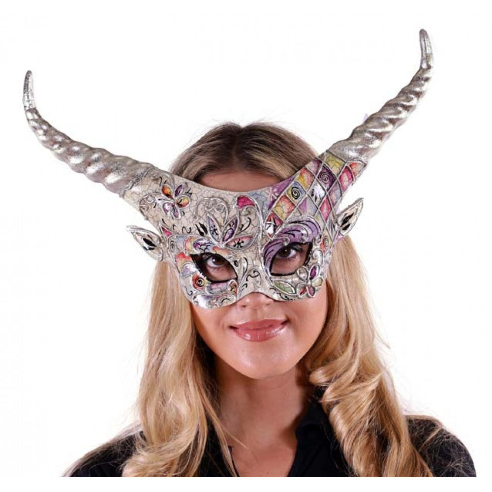 Painted Horned Venetian Mask