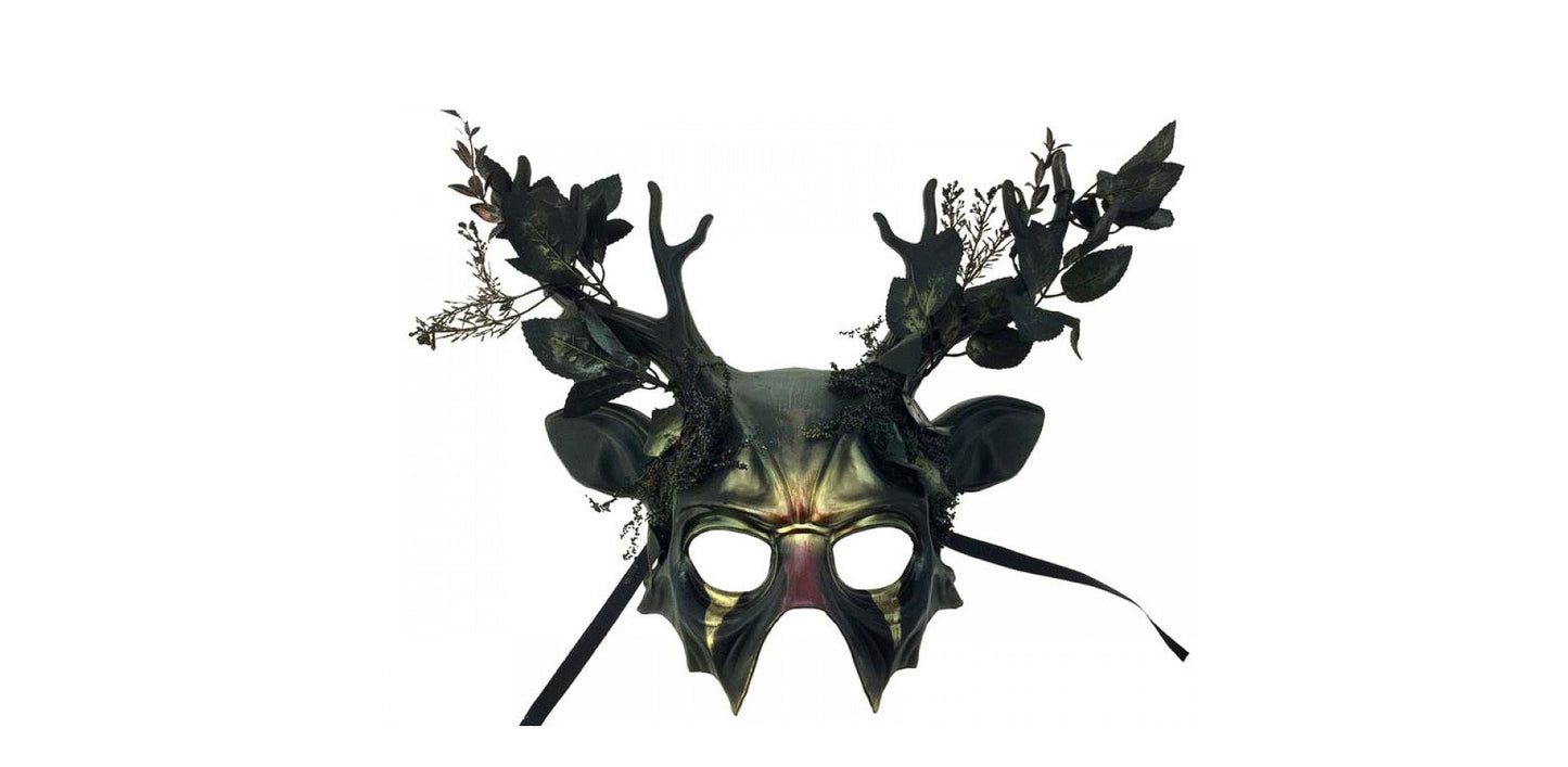 Green Forest Antlered Mask