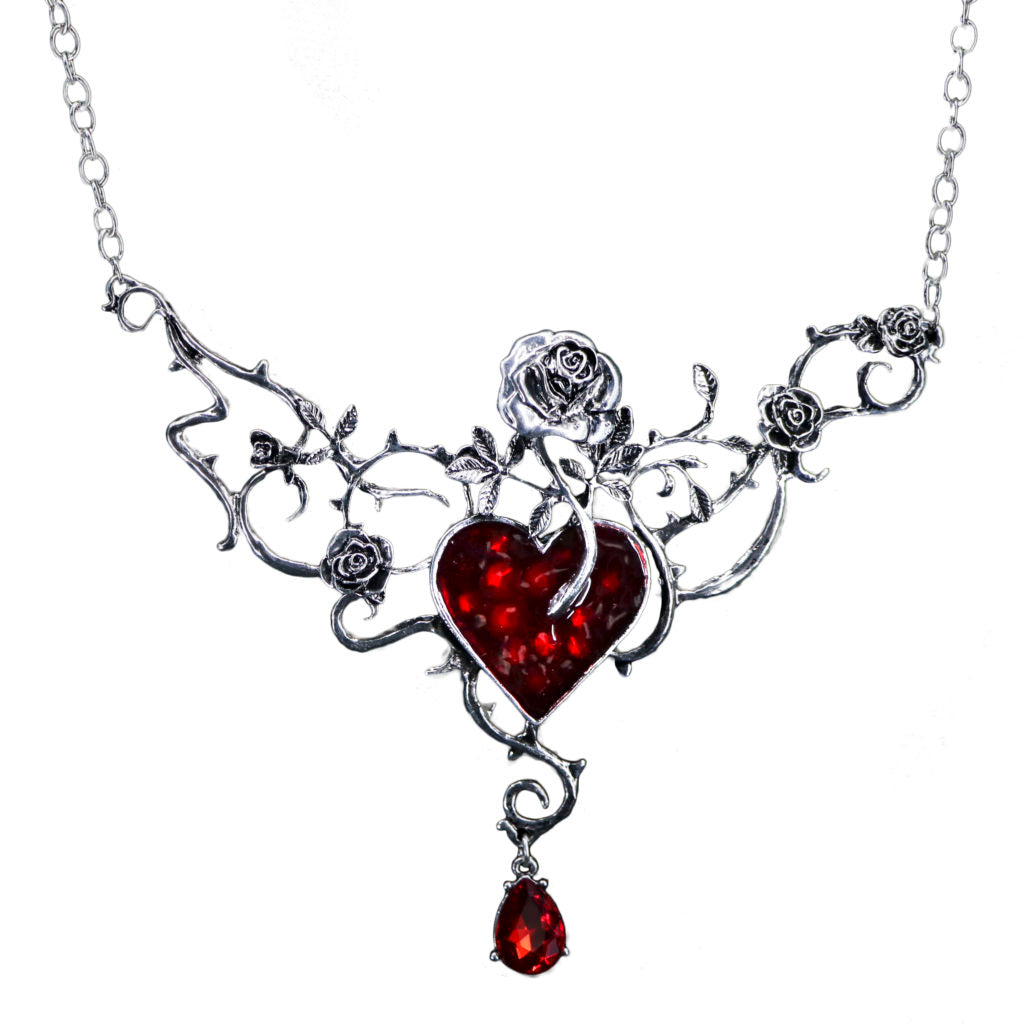 Heart and Rose Necklace