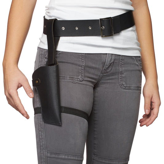 Leatherlike Black Thigh Belt