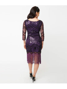 Therese Flapper Dress Purple