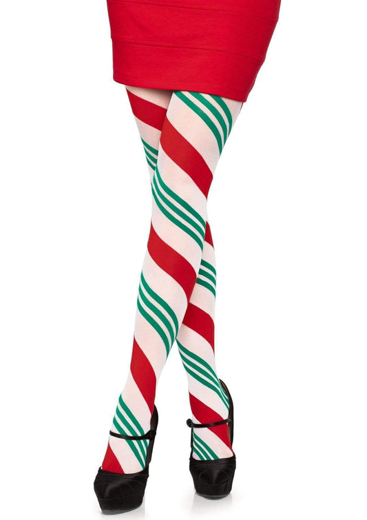 Holiday Ribbon Striped Tights