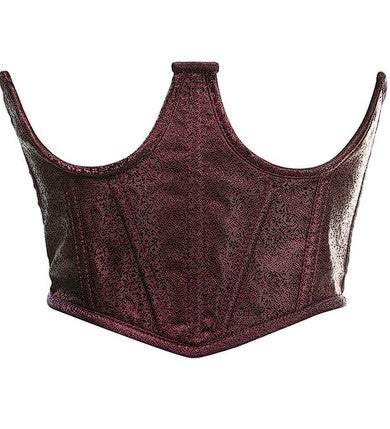 Lavish Dark Brown Brocade Open Cup Waist Cincher