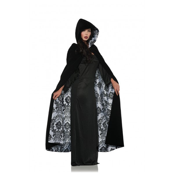 Deluxe Velvet and Satin Flocked Cape