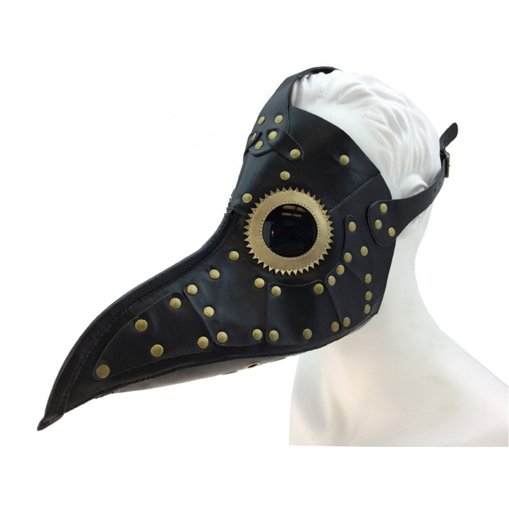 Black/Gold Leather Plague Mask