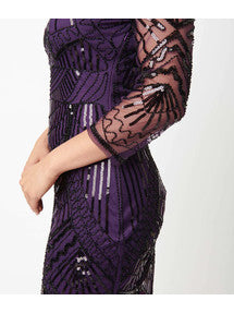 Therese Flapper Dress Purple