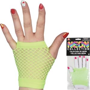 Neon Fishnet Fingerless Gloves