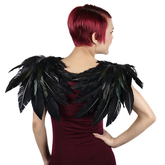 Gothic Black Crow Costume Feather Wings