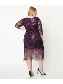 Therese Flapper Dress Purple