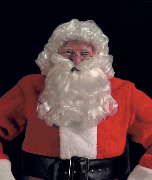 Deluxe Santa Curly Wig & Beard Set