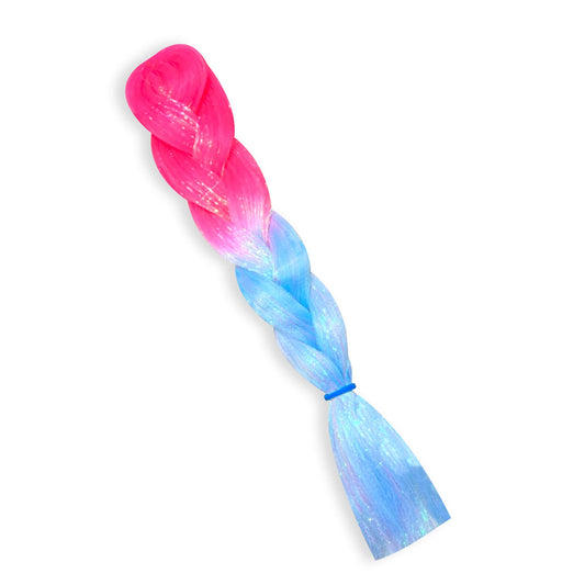 Tinkey's Sweet Revenge Neon Blacklight Reactive Iridescent Tinsel Jumbo Hair Braid