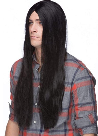 26" Black Parted Wig