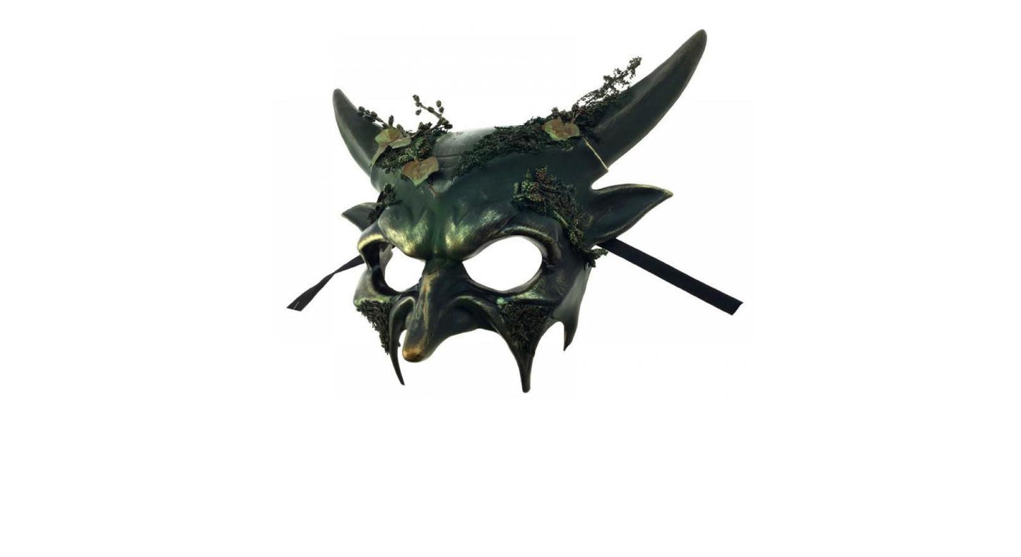 Green Forest Horned Mask