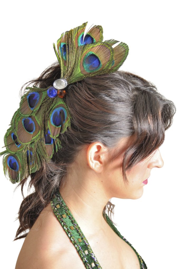 Peacock Feather Hairpin