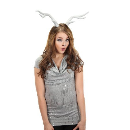 Deer Antlers Silver Glitter