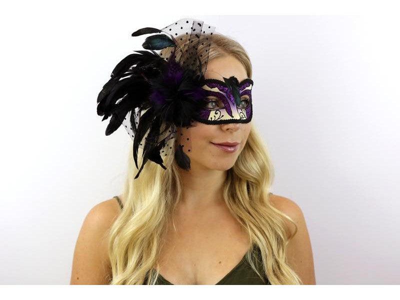 Venetian Purple Half Mask