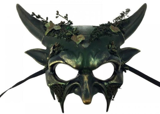 Green Forest Horned Mask