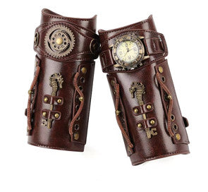 Brown Faux Leather Steampunk Bracer