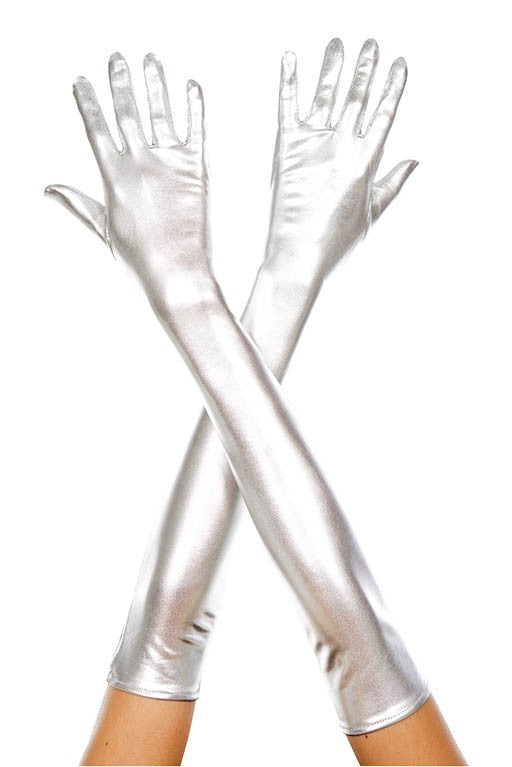 Extra Long Metallic Gloves