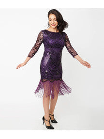 Therese Flapper Dress Purple