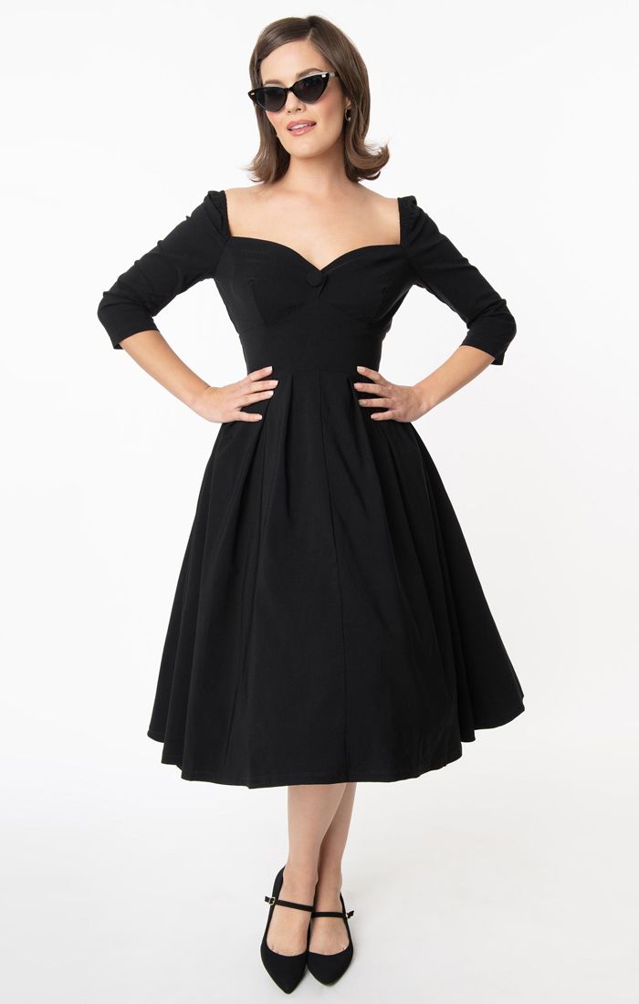 Black Sweetheart Lamar Swing Dress