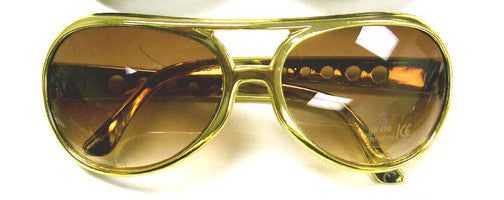 Large Gold Elvis Glasses