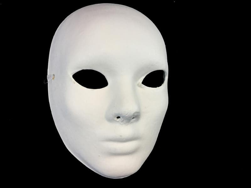 Blank White Face Mask