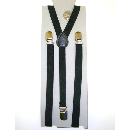 Black Thin 1/2" Suspenders