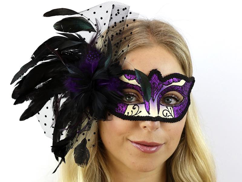 Venetian Purple Half Mask