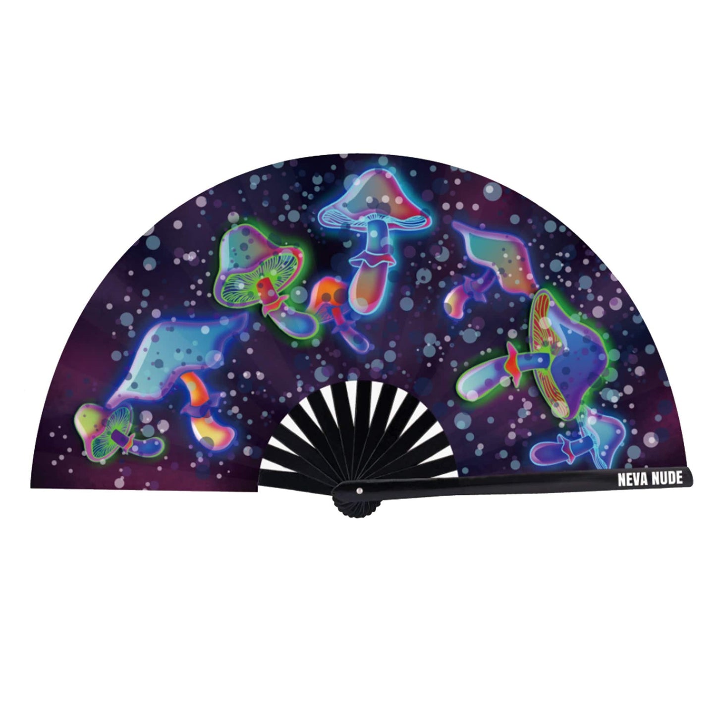 Zoomy Shroomy Mushroom Blacklight Folding Fan