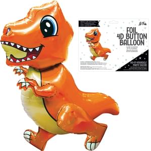 Playful T-Rex Dinosaur 4D Button Balloon